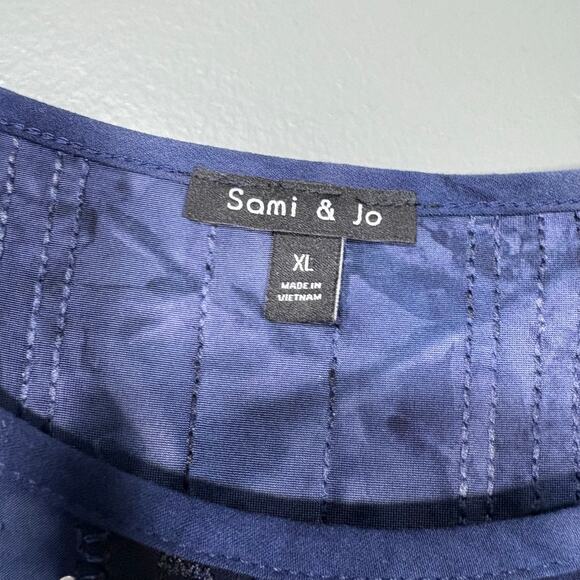 Sami & Jo Women's Blue Boho Sequin Tie Dye Twist Front Top - Size XL - Dopamine - Picture 5 of 7